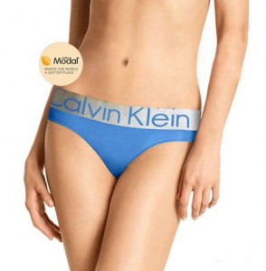 Slip Calvin Klein Mujer Steel Modal Blateado Azul